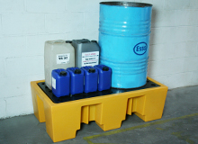 2 Drum Spill Pallet with PE Grid in Yellow