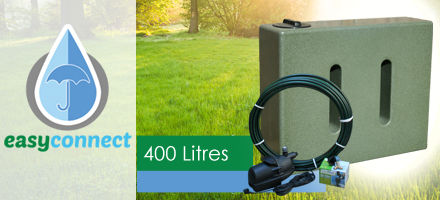 Rainwater Harvesting System 400 Litre EasyConnect - Green Marble