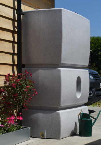 1500 Litre Pillar Water Butt Kit - White Marble