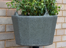 Self Watering Hanging Planter In Green Marble