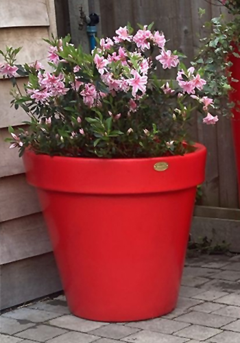 Red garden planter