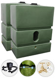 2 x 1200 litre water butt kit - green marble