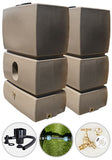 2 x 1500 Litre Water Butt Twin Pack Linked - Sandstone