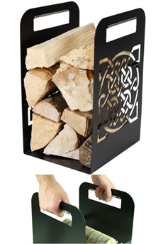 Celtic style log store in Black