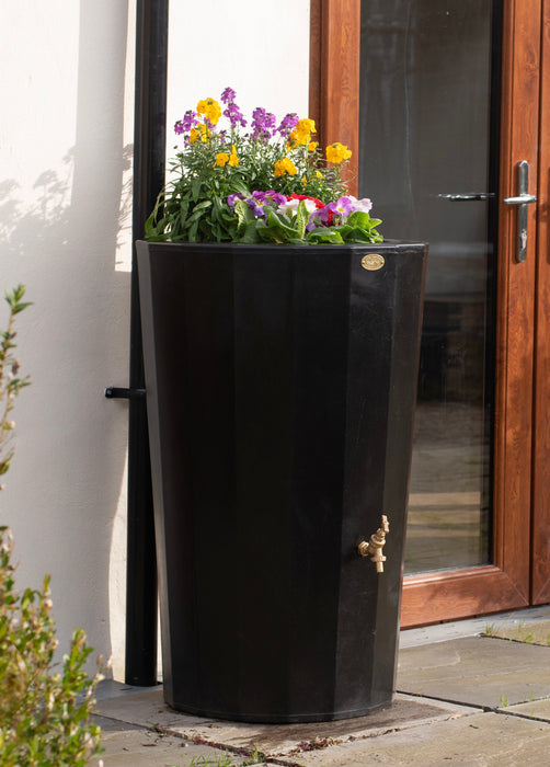 water butt planter midi metro black planter