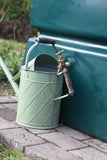 green 825 litre water butt with watering can