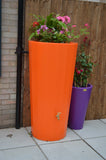 orange water butt planter