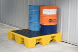 4 drum plastic bunded pallet