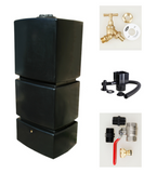 825 Litre Water Butt Kit Black - C/W Tap Kit, Diverter & Shut Off Valve