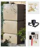 825 Litre Water Butt Kit Sandstone - C/W Tap Kit, Diverter & Shut Off Valve