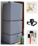 825 Litre Water Butt Kit White Marble - C/W Tap Kit, Diverter & Shut Off Valve