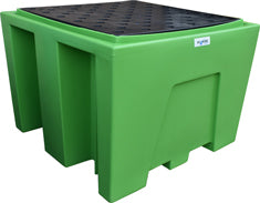 IBC Bund Pallet - Green c/w Grid