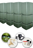 825 Litre Water Butt Quad Pack Linked - Green Marble